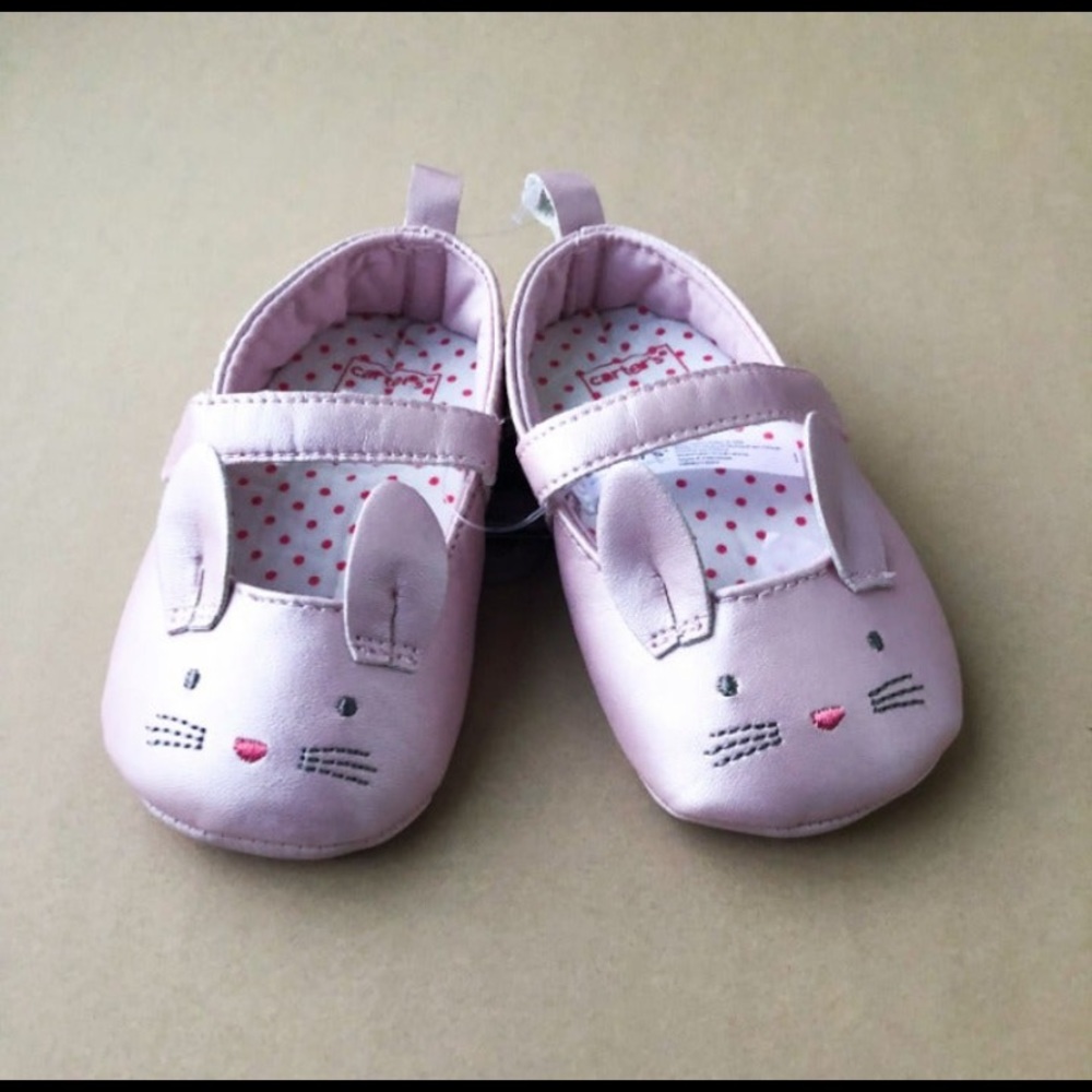 Carters Pink Bunny baby shoes